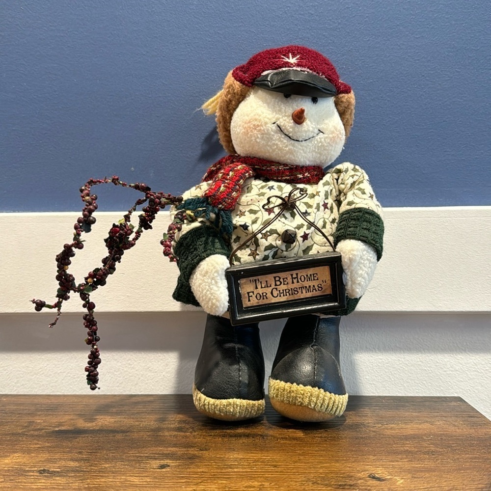 Snowman decor “I’ll be home for Christmas”